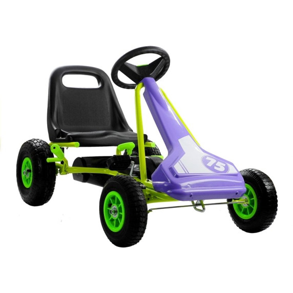 Inlea4Fun SPEED 75 Gokart s pedálmi - fialový / zelený
