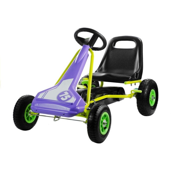 Inlea4Fun SPEED 75 Gokart s pedálmi - fialový / zelený