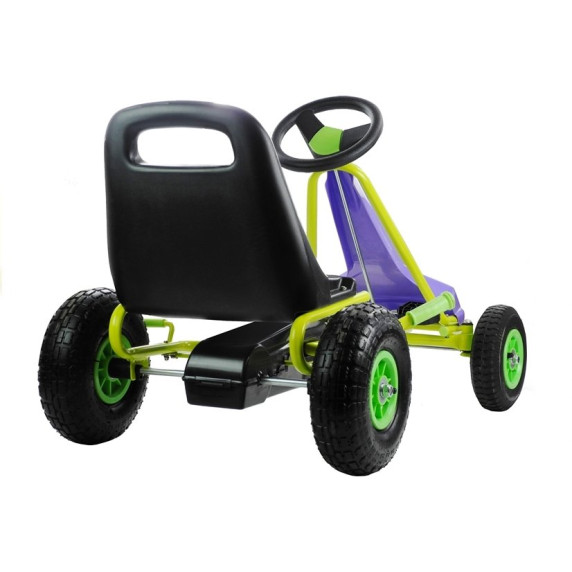 Inlea4Fun SPEED 75 Gokart s pedálmi - fialový / zelený