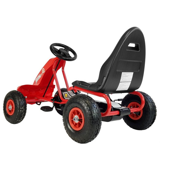 Gokart s pedálmi Inlea4Fun SUPER SPEED A-18 - červený