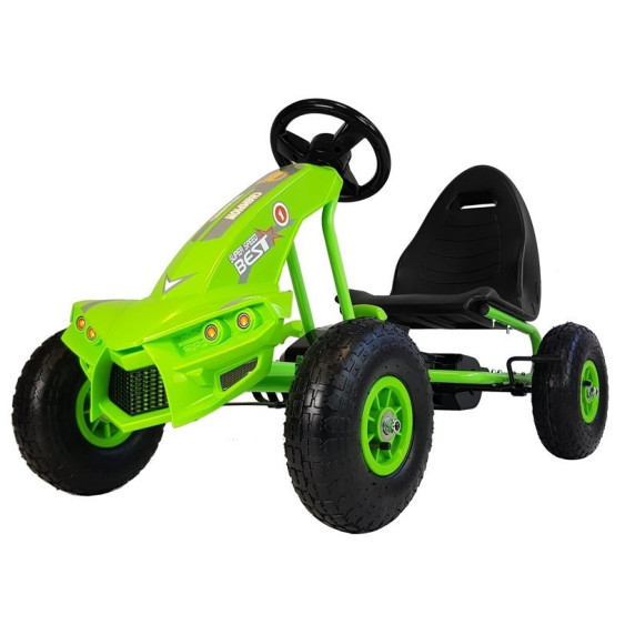 Gokart s pedálmi Inlea4Fun SUPER SPEED A-18 - zelený