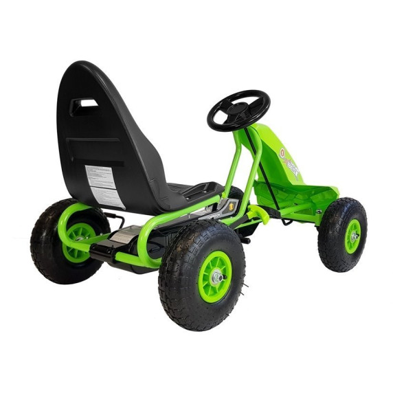 Gokart s pedálmi Inlea4Fun SUPER SPEED A-18 - zelený