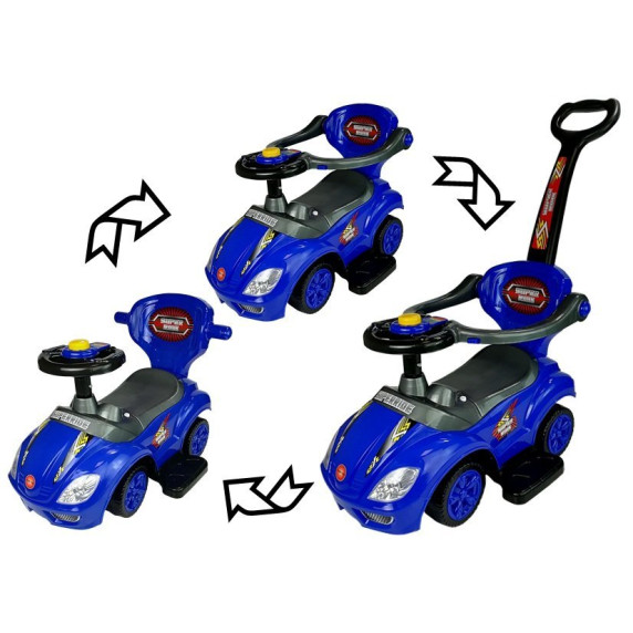 Lábbal hajtós gyermekjármű Inlea4Fun Super Ride 3az1-ben - kék