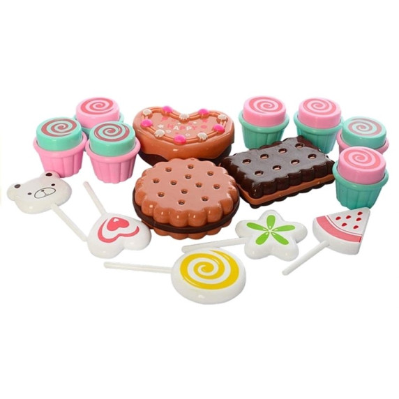 Mini cukrászda pénztárgéppel Inlea4Fun DELUXE CANDY SHOP - Rózsaszín