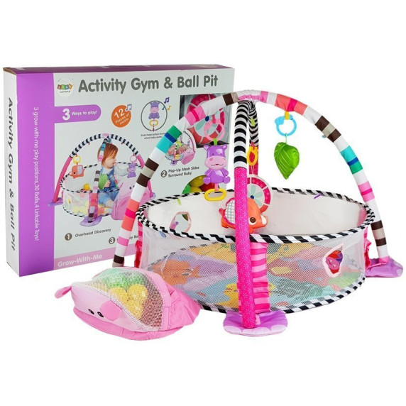 Saltea de joacă cu piscină uscată - Inlea4Fun Activity Gym PIG - purceluș