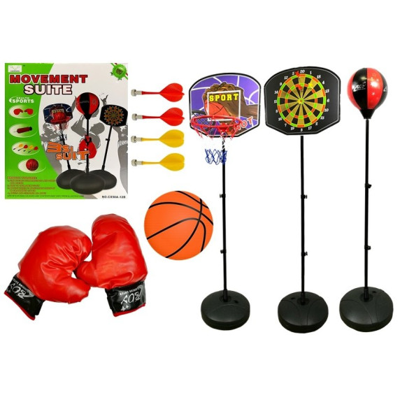 Boksz, kosárlabda és darts szett 3az1-ben Inlea4Fun MOVEMENT SUITE 