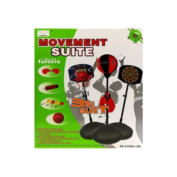 Boksz, kosárlabda és darts szett 3az1-ben Inlea4Fun MOVEMENT SUITE 