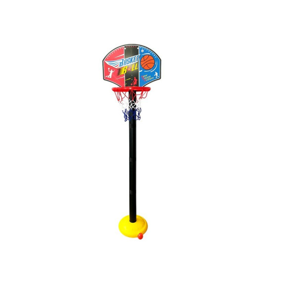 Coș baschet cu panou, stativ, minge și pompă - Inlea4Fun SUPER SPORT SET BASKETBALL 