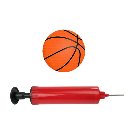 Coș baschet cu panou, stativ, minge și pompă - Inlea4Fun SUPER SPORT SET BASKETBALL 