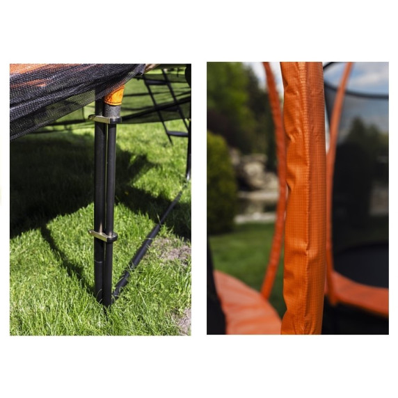 Trambulin belső védőhálóval 430 cm LEAN SPORT BEST 14 ft - Narancssárga