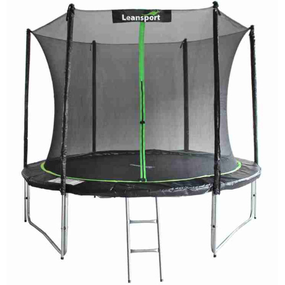 Trambulin belső védőhálóval 305 cm LEAN SPORT PRO 10 ft - Fekete/zöld
