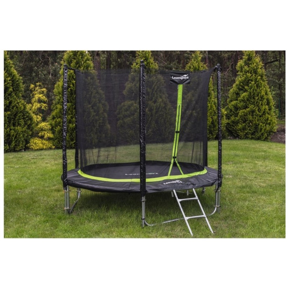 Trambulin belső védőhálóval 305 cm LEAN SPORT PRO 10 ft - Fekete/zöld