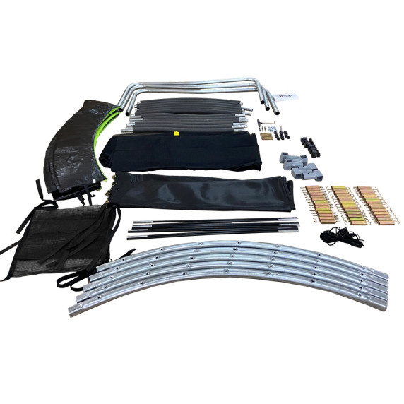 Trampolína 250 cm s vnútornou ochrannou sieťou LEAN SPORT MAX 8 ft - čierna/zelená