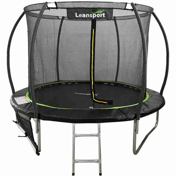 Trampolína 250 cm s vnútornou ochrannou sieťou LEAN SPORT MAX 8 ft - čierna/zelená