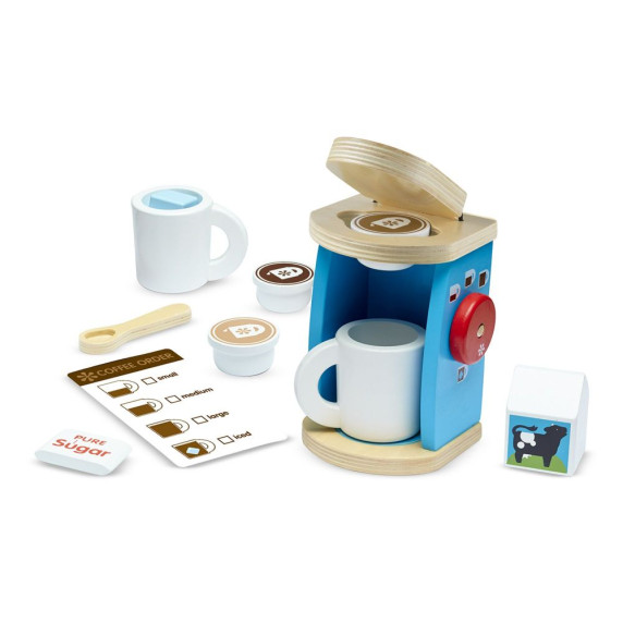 Cafetieră din lemn pentru copii cu accesorii - Melissa & Doug