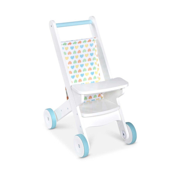 Fa játék babakocsi MELISSA&DOUG - fehér