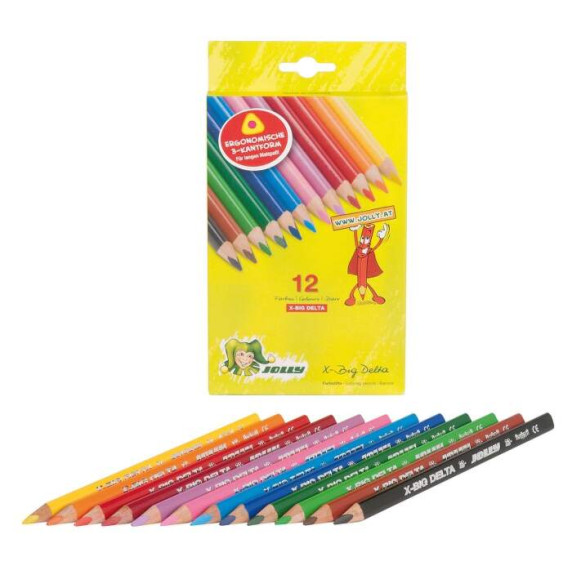 Creioane colorate - 12 bucăți -  JOLLY X-Big