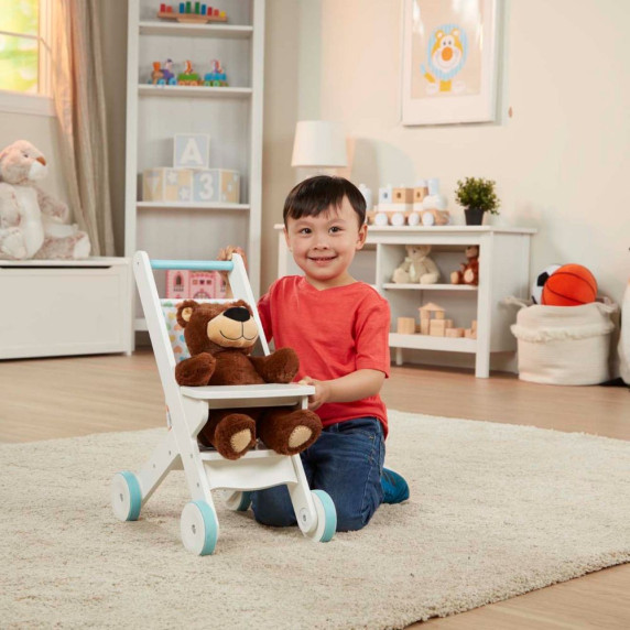 Fa játék babakocsi MELISSA&DOUG - fehér