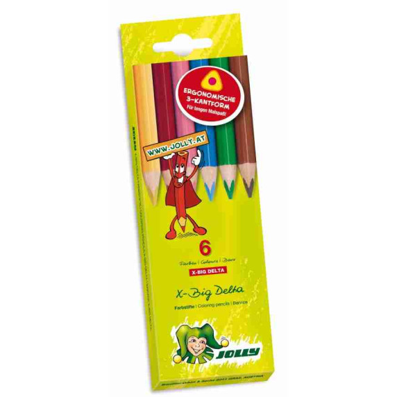 Farebné ceruzky JOLLY X-Big Delta 6 kusov
