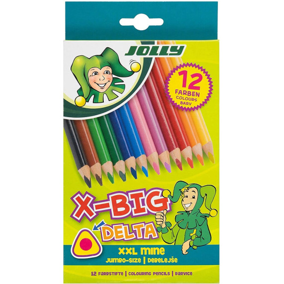 Creioane colorate - 12 bucăți -  JOLLY X-Big Delta