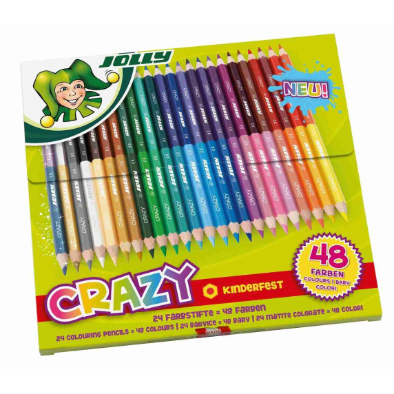 Creioane colorate - 48 bucăți - JOLLY Crazy