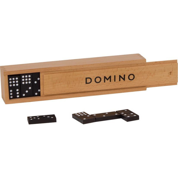 Joc de societate DOMINO în cutie de lemn - GOKI Domino Classic