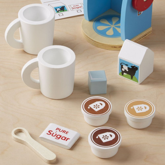 Cafetieră din lemn pentru copii cu accesorii - Melissa & Doug