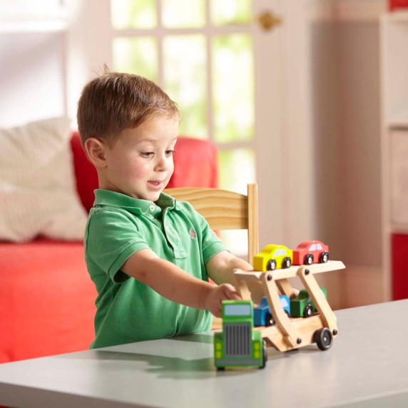 Camion de transport mașini - MELISSA & DOUG Car carrier truck