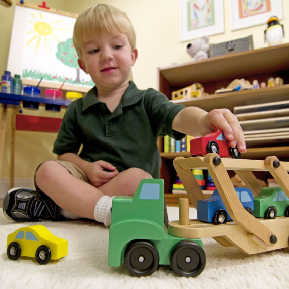 Camion de transport mașini - MELISSA & DOUG Car carrier truck