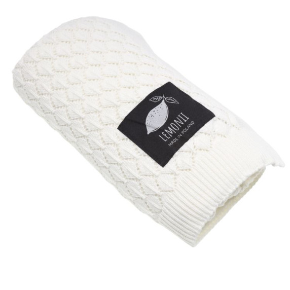 Kötött babapléd, takaró LEMONII Cotton Blanket - fehér