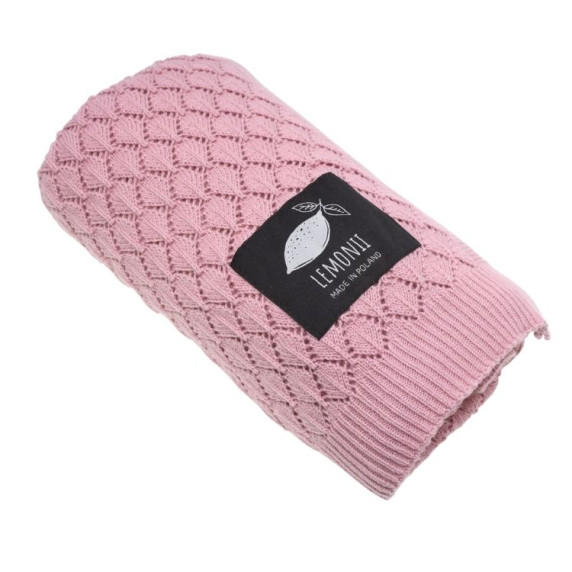 Pătură tricotată pentru copii - LEMONII Cotton Blanket - roz