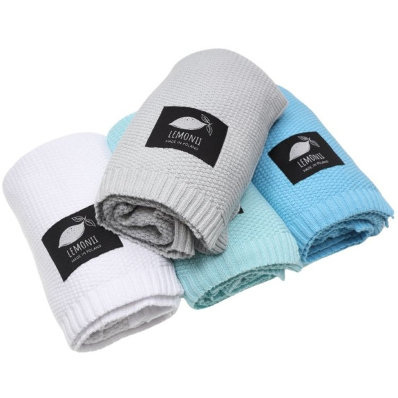 Kötött babapléd, takaró LEMONII Baby Blanket - szürke