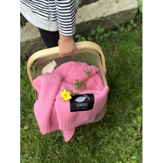 Kötött babapléd, takaró LEMONII Baby Blanket - rózsaszín