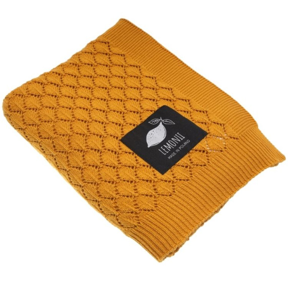 Pătură tricotată pentru copii - LEMONII Cotton Blanket - chihlimbar