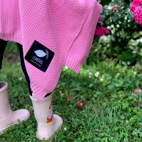 Kötött babapléd, takaró LEMONII Baby Blanket - rózsaszín