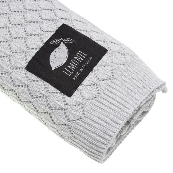 Pătură tricotată pentru copii - LEMONII Cotton Blanket - gri