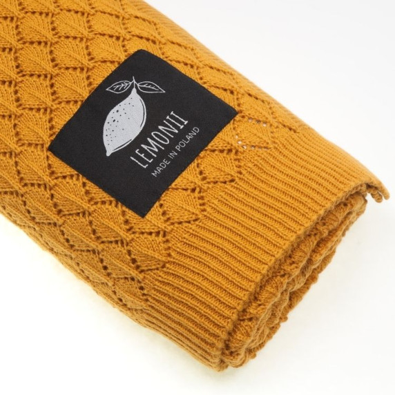 Pătură tricotată pentru copii - LEMONII Cotton Blanket - chihlimbar