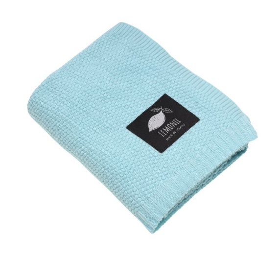 Pătură tricotată pentru copii - LEMONII Baby Blanket - mentă