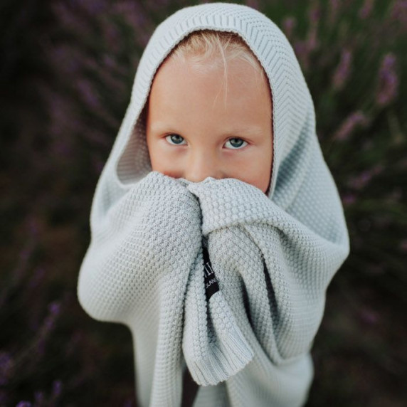 Kötött babapléd, takaró LEMONII Baby Blanket - szürke