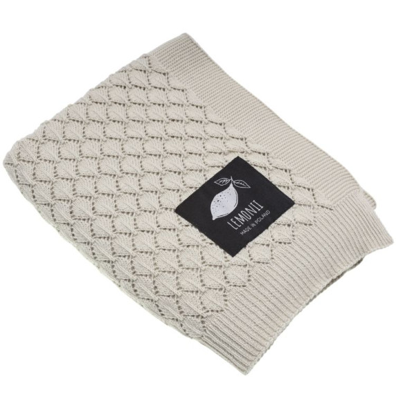 Kötött babapléd, takaró LEMONII Cotton Blanket - bézs