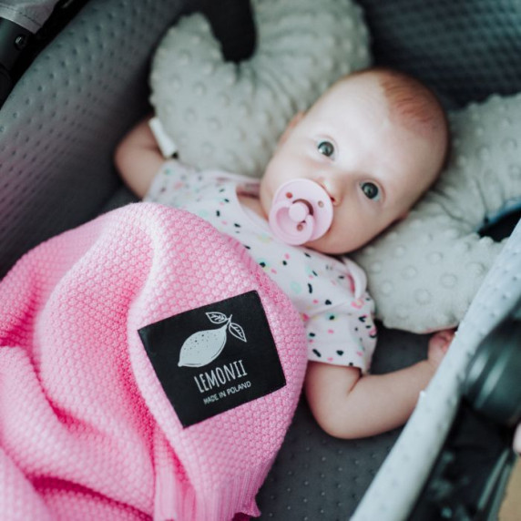 Kötött babapléd, takaró LEMONII Baby Blanket - rózsaszín