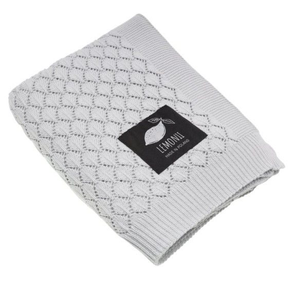 Pătură tricotată pentru copii - LEMONII Cotton Blanket - gri