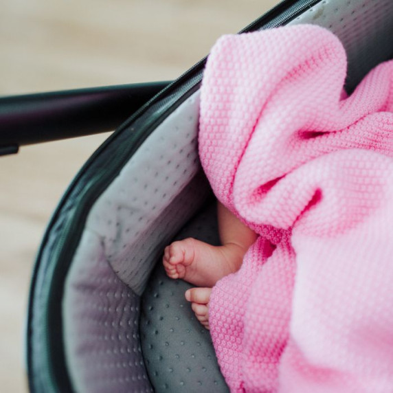 Kötött babapléd, takaró LEMONII Baby Blanket - rózsaszín