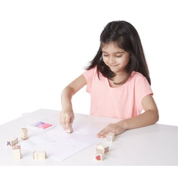 Fa játék bélyegző pecsét készlet MELISSA&DOUG Butterflies and hearts
