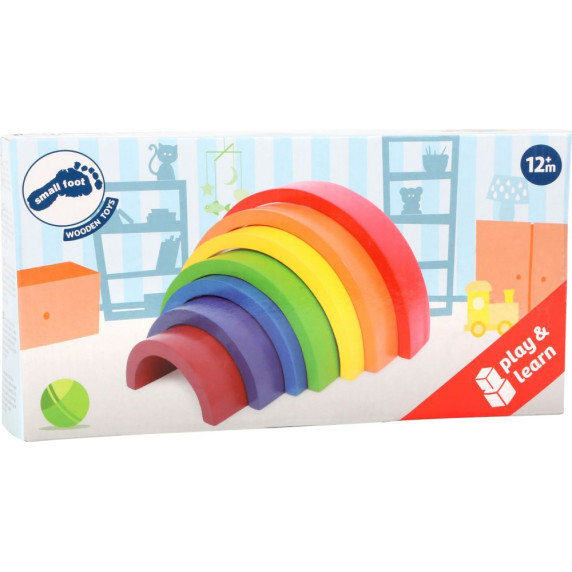 Jucărie de construcție din lemn - curcubeu - SMALL FOOT Large
