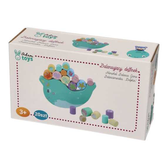 Jucărie de echilibru din lemn - narval - ADAM TOYS Balance game narwhal