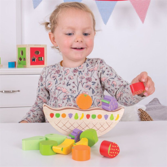 Egyensúlyozós fajáték gyümölcsök BIGJIGS Balance game fruit