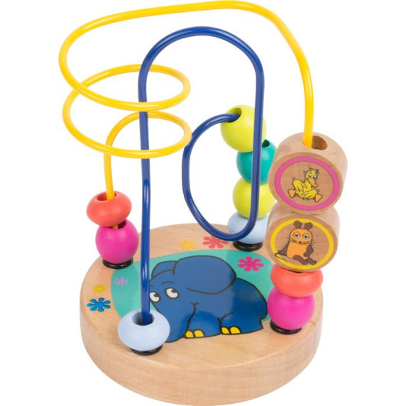 Labirint lemn cu bile colorate - SMALL FOOT - elefant