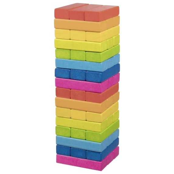Joc Jenga din lemn - GOKI Rainbow
