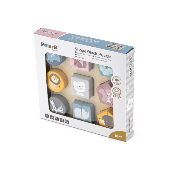 Jucărie cu forme din lemn - VIGA Shape Block Puzzle